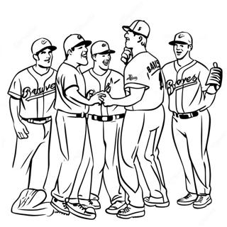 Pagini De Colorat Cu Jucatorii Braves Sarbatorind 121733 56361