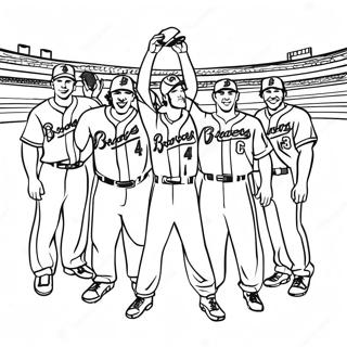 Pagini De Colorat Cu Jucatorii Braves Sarbatorind 121733 56363