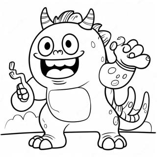 Pagini De Colorat Cu Super Monstru Prietenos 122502-57013