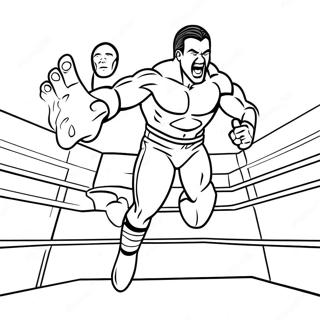 Pagini De Colorat Cu Luptator Wwe Sarind Pe Adversar 122579 57076