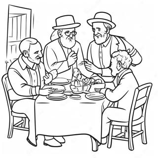 Pagini De Colorat Cu Reuniunea De Familie Linistita De Shabbos 122917 57341