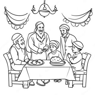 Pagini De Colorat Cu Reuniunea De Familie Linistita De Shabbos 122917 57342