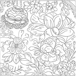 Pagini De Colorat Cu Model Floral Chinoiserie 123017-57412