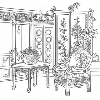 Pagini De Colorat Cu Scena Eleganta Chinoiserie 123018-57413