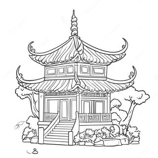 Pagini De Colorat Cu Arhitectura Fantezista Chinoiserie 123021 57428