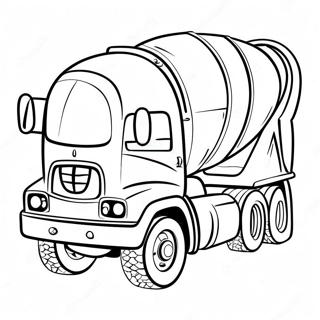 Pagina De Colorat Cu Camion Mixer De Ciment In Actiune 123251-57601