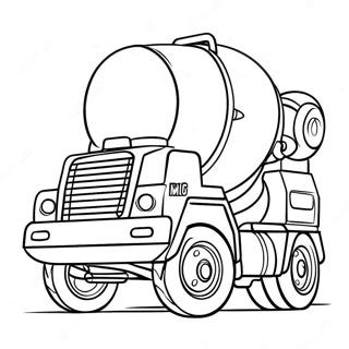 Pagina De Colorat Cu Camion Mixer De Ciment In Actiune 123251-57602