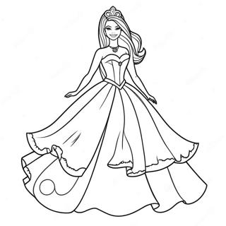 Pagini De Colorat Cu Rochia Printesei Barbie 123356 57688