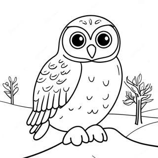 Bufnita Fermecatoare Pe Zapada Desen De Colorat 123432 57746