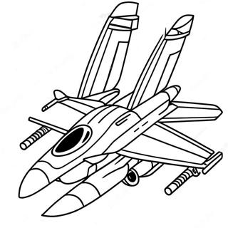 Pagina De Colorat Cu Avionul De Lupta F18 Cu Pilot 123588 57866