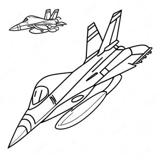 Pagina De Colorat Cu Avionul De Lupta F18 Cu Pilot 123588 57867