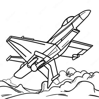 Pagina De Colorat Cu Avionul De Lupta F18 Cu Pilot 123588 57868