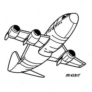 Pagini De Colorat Cu Avionul 747 Colorat In Zbor 124174-58406