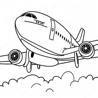 Pagini De Colorat Cu Avionul 747 In Stil Desen Animat 124177 58418