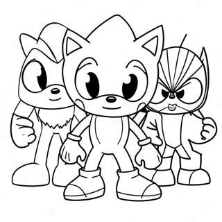 Sonic Spiderman Cu Prietenii Pagina De Colorat 124280-58494