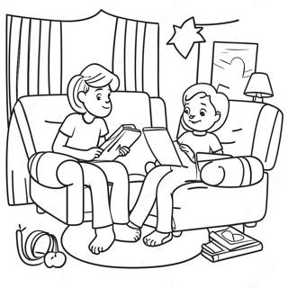 Noapte De Film Confortabila Pagina De Colorat 124433-58605