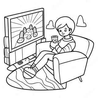 Noapte De Film Confortabila Pagina De Colorat 124433-58607