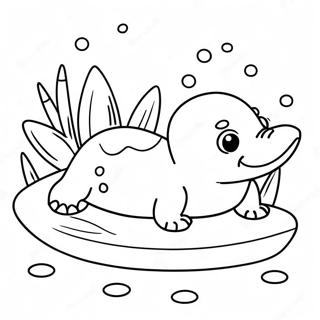 Pagini De Colorat Cu Ornitorinci Adorabili Inotand 124461 58639