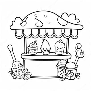 Pagini De Colorat Cu Un Chiosc De Inghetata Distractiv De Vara Eleganta 125001-59058