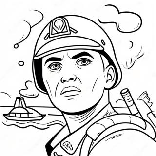 Pagina De Colorat Cu Marinul Curajos In Lupta 125208 59213