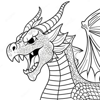 Dragon De Foc Furios Respirand Flacari Pagina De Colorat 125542-59479