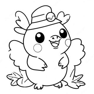 Pokemon Dragut Cu Curcan De Ziua Recunostintei Pagina De Colorat 125591-59505