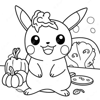 Pikachu Sarbatorind Ziua Recunostintei Pagina De Colorat 125592-59509