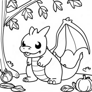 Charizard Cu Frunze De Toamna Desen De Colorat 125593-59514