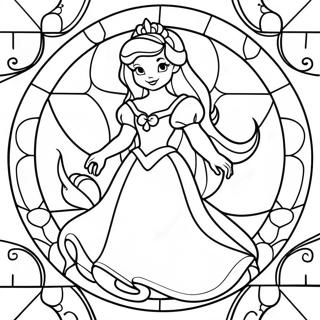 Pagini De Colorat Cu Printese Disney Colorate In Sticla 125823-59685