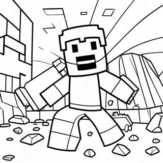 Steve Din Minecraft Cautand Diamante Pagina De Colorat 126238-60009