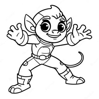 Pagini De Colorat Cu Beast Boy Intr O Poza Amuzanta 126343 60097