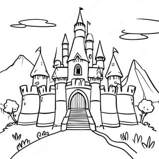 Castelul Lui Zelda In Fundal Pagina De Colorat 12637-1402