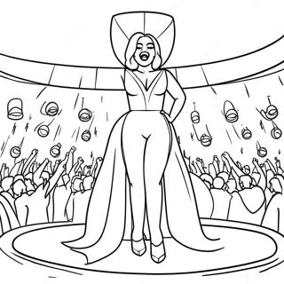 Pagina De Colorat Cu Lady Gaga Cantand Pe Scena 126599 60291