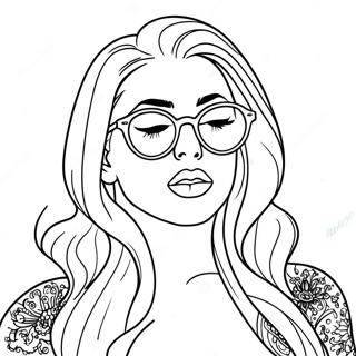Lady Gaga Cu Ochelari De Soare Iconici Desen De Colorat Desene De Colorat