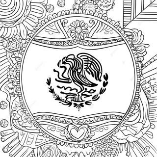 Pagini De Colorat Cu Steagul Vibrant Al Mexicului 127089-60666