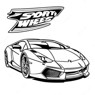 Pagina De Colorat Cu Lamborghini Hot Wheels Sportiv 127323-60856