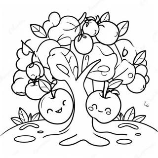 Pom De Mar Dragut Cu Mere Zambitoare Pagina De Colorat 127475 60967