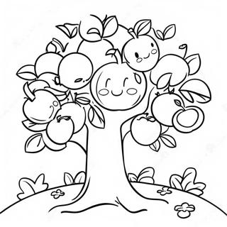 Pom De Mar Dragut Cu Mere Zambitoare Pagina De Colorat 127475 60968