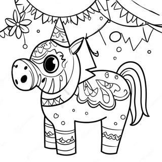 Pagina De Colorat Cu O Pinata Festiva 127581 61181