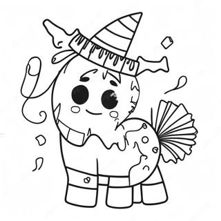 Pagina De Colorat Cu O Pinata Festiva 127581 61183