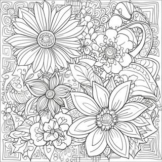 Pagina De Colorat Cu Modele Florale Complicate 127605-61068