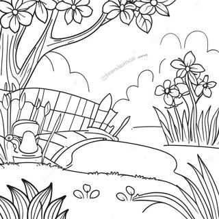 Pagina De Colorat Cu Flori De Gradina Relaxante 127606-61200