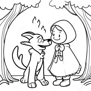 Pagina De Colorat Cu Scufita Rosie Intalnind Lupul 127813-61365