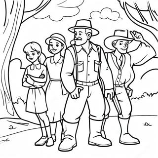 Pagini De Colorat Cu Familia Pionier Aventuroasa 128299 61736