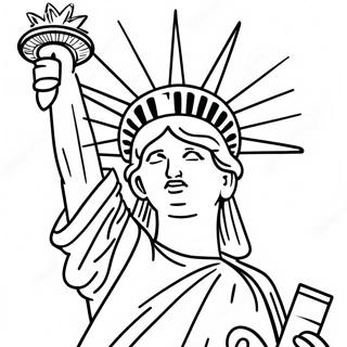 Pagini De Colorat Cu Statuia Libertatii Si Lumini Stralucitoare 128324-61753