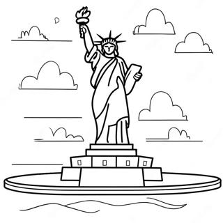 Pagini De Colorat Cu Statuia Libertatii Intr O Zi Insorita 128325 61757