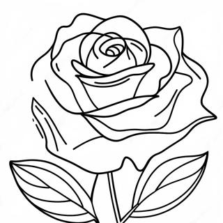 Prim Plan Realist Al Unui Trandafir Pagina De Colorat 12837 2823