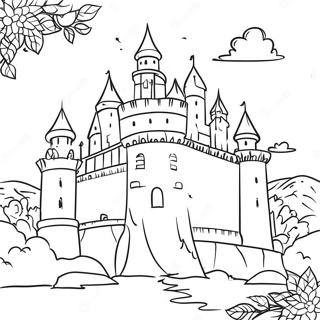 Pagini De Colorat Cu Castelul Regal Stralucitor 129150-62402
