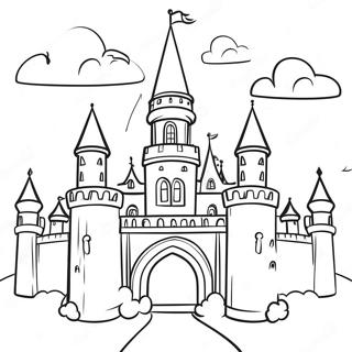 Pagini De Colorat Cu Castelul Regal Stralucitor 129150-62404