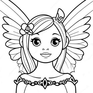 Pagina De Colorat Zana Punk Goth Cu Aripi 129331-62548